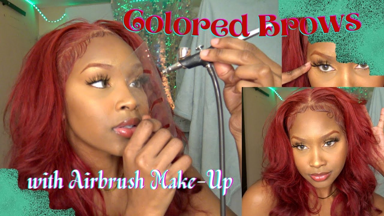 Easy Colored (Red) Eyebrows in 2 Minutes!!! | Airbrush Make-Up Tutorial