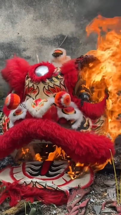 Barongsai tua terbakar