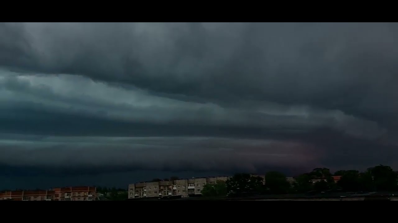 A supercell at sunset. - YouTube