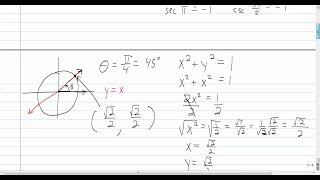 How to find and evaluate 45 degrees on the unit circle