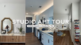 STUDIO APARTMENT TOUR in Nashville, TN | neutral, cozy, modern