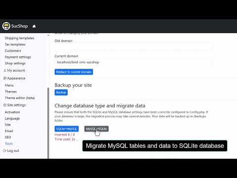 SucShop Database Migration Guide: One-Click Database Migration Between SQLite and MySQL