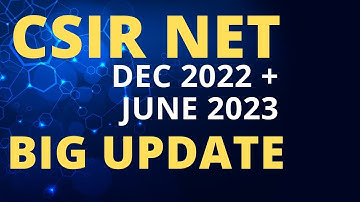 CSIR NET exam date announced | csir net exam notification June 2023 and Dec 2022