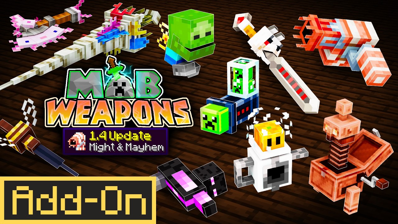 Minecraft's BEST Weapon Add-On Just Got a HUGE 1.4 Update! (Mob Weapons)