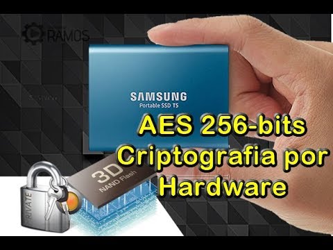 🔒 Criptografia AES 256 bits por Hardware no SSD Externo Samsung T5 Usb 3.1 500GB PT-BR