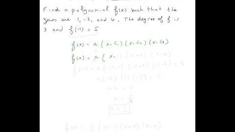 Finding a polynomial that satisfies given conditions