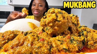 Massive 5lb Egusi Soup and Fufu Mukbang Challenge | Food eating challenge |how to eat fufu and Egusi