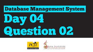DBMS Question Session Task No 12 | 1st Year | Semester 01 | Java Institute | Sasana Sathyajith
