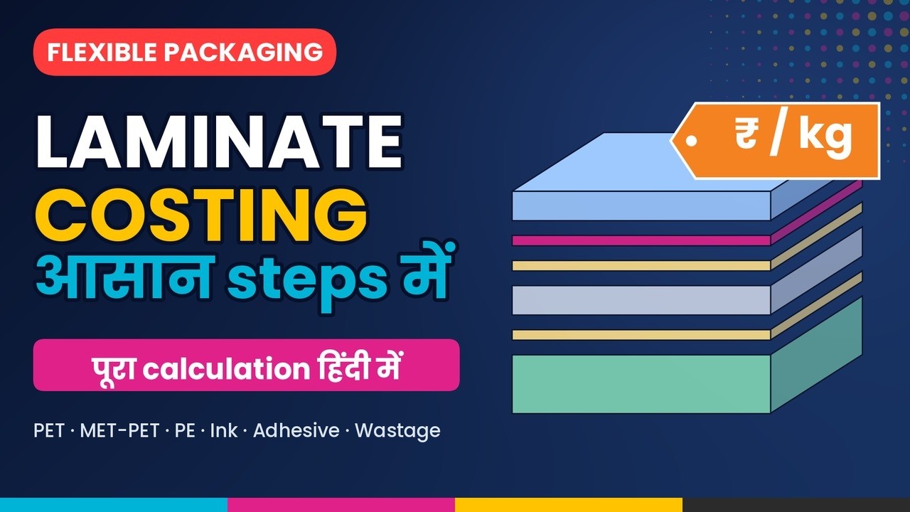 Flexible Laminate Costing हिंदी में | Micron से GSM से ₹ per kg (Worked Example)