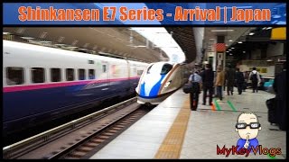 E7 Series Shinkansen (Bullet Train) - Arrving at Train Station (Japan) | Video Clip || MyKeyVlogs