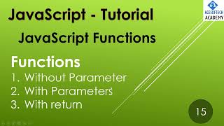 #15 JavaScript Functions | JavaScript Tutorials | JavaScript Tutorial for beginners Profile