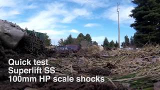 Axial SCX10 ii Testing the Superlift suspension systems 100mm scale shocks