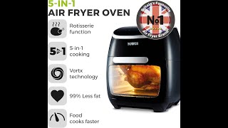 Tower Xpress Pro T17039 Vortx 5-in-1 Digital Air Fryer Oven with Rapid Air Circulation, 60-Minute