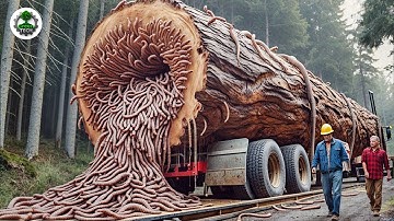 Extreme Dangerous Big Logging Wood Truck Driving Skill | Fastest Chainsaw Cutting Tree Machines #6