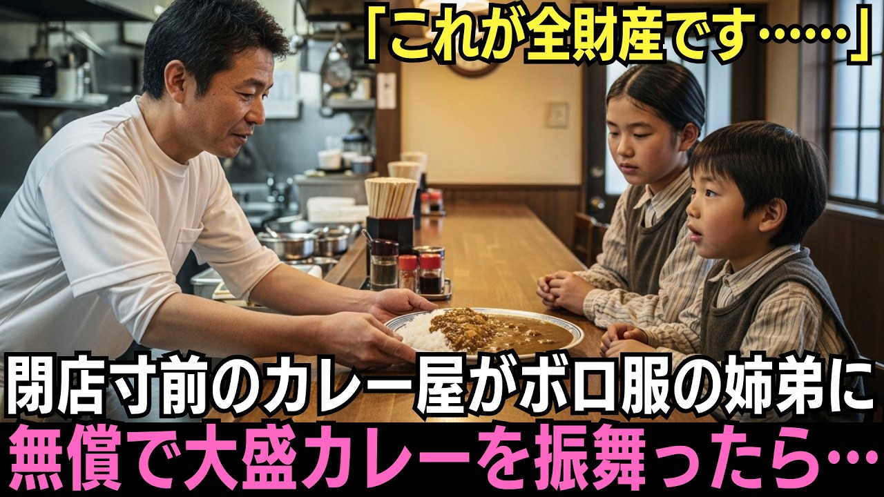 「これが全財産です…」閉店寸前のカレー屋に現れた姉弟→大盛りカレーを差し出した翌日、店の前に高級車が…