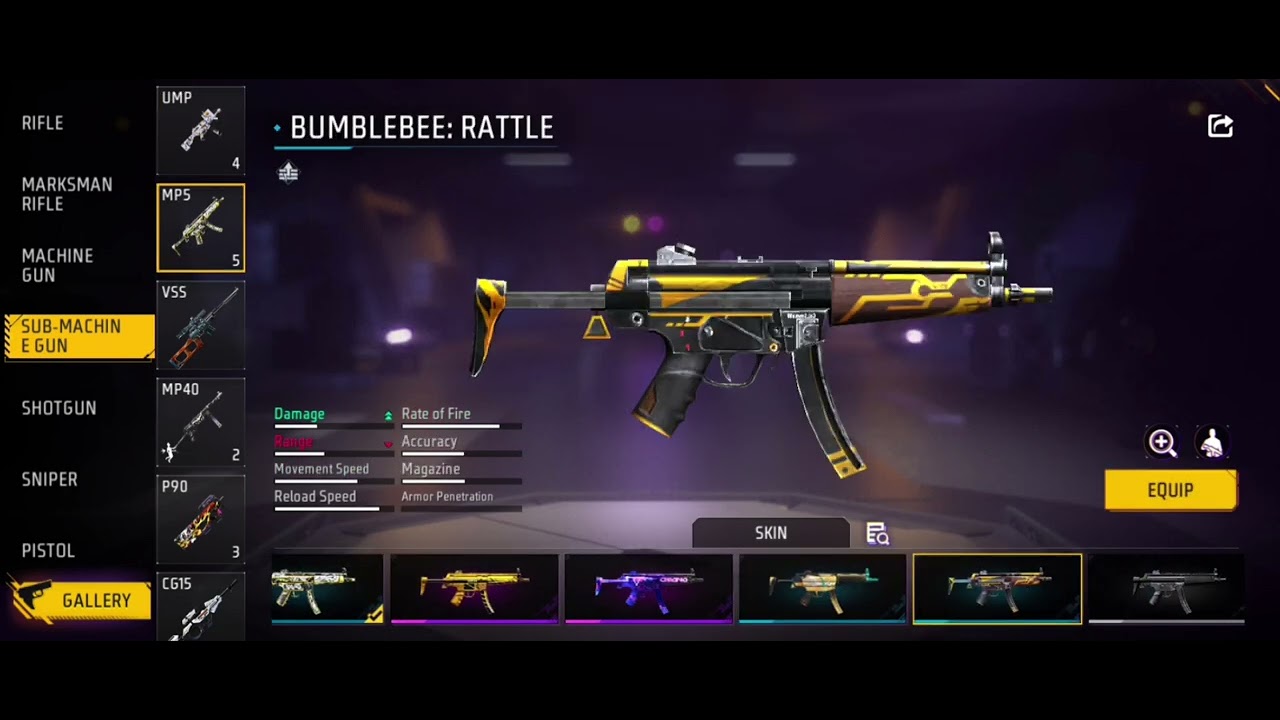 Free Fire Gun Skin Collection | Rare + Legendary 😍 || FF Craft 