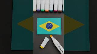 🇧🇷 Brazil Flag Paper Craft | Easy DIY Country Flag Making ✂️✨#diy #shorts #worldcup2026