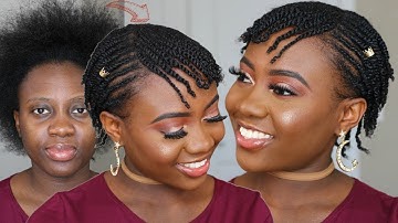 NO EXTENSIONS PROTECTIVE STYLE | Mini Twists & Flat Twist Tutorial Hairstyle Short 4C Natural Hair