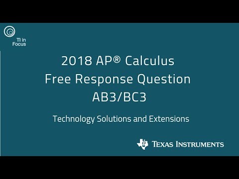 2018 AP Calculus AB3/BC3 Technology Solutions and Extensions