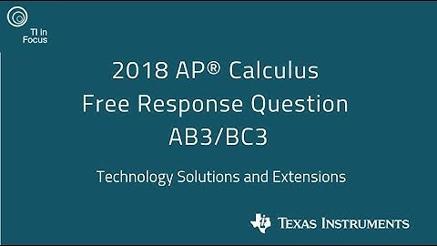 2018 AP Calculus AB3/BC3 Technology Solutions and Extensions