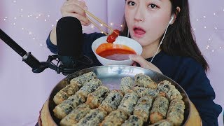 (ASMR ) 김말이 DEEP FRIED SEAWEED ROLLS (KIMARI) in DDUKBOKKI SAUCE