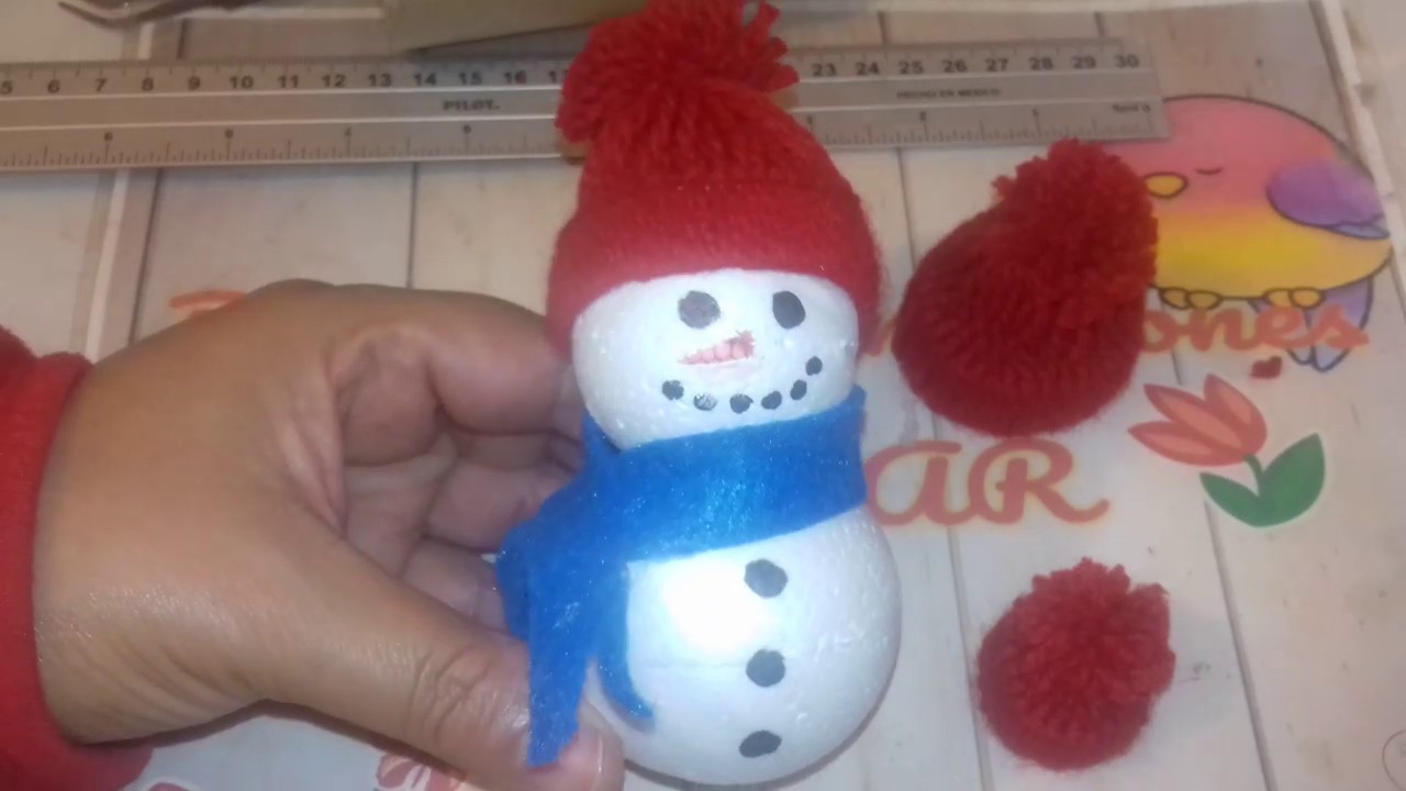 Días laborables visto ropa Frustración Como hacer un gorrito de estambre para muñeco de nieve - YouTube