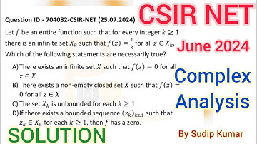 CSIR NET June 2024 Complex Analysis Solution | CSIR NET June 2024 Mathematics Part C | Q.Id 704082