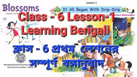 Class 6 English Lesson -1 Bengali Analysis।। It All Began With Drip-Drip Class 6 Bengali Analysis.