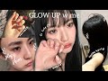 Glow up vlog selfcare glass skincare routine healthy hair pretty nails  makeup diy lash perm