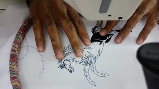Embroidery  horse 🐴 making designs(masine embroidery ))
