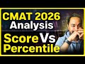 CMAT 2026 Analysis | Score vs percentile for CMAT exam