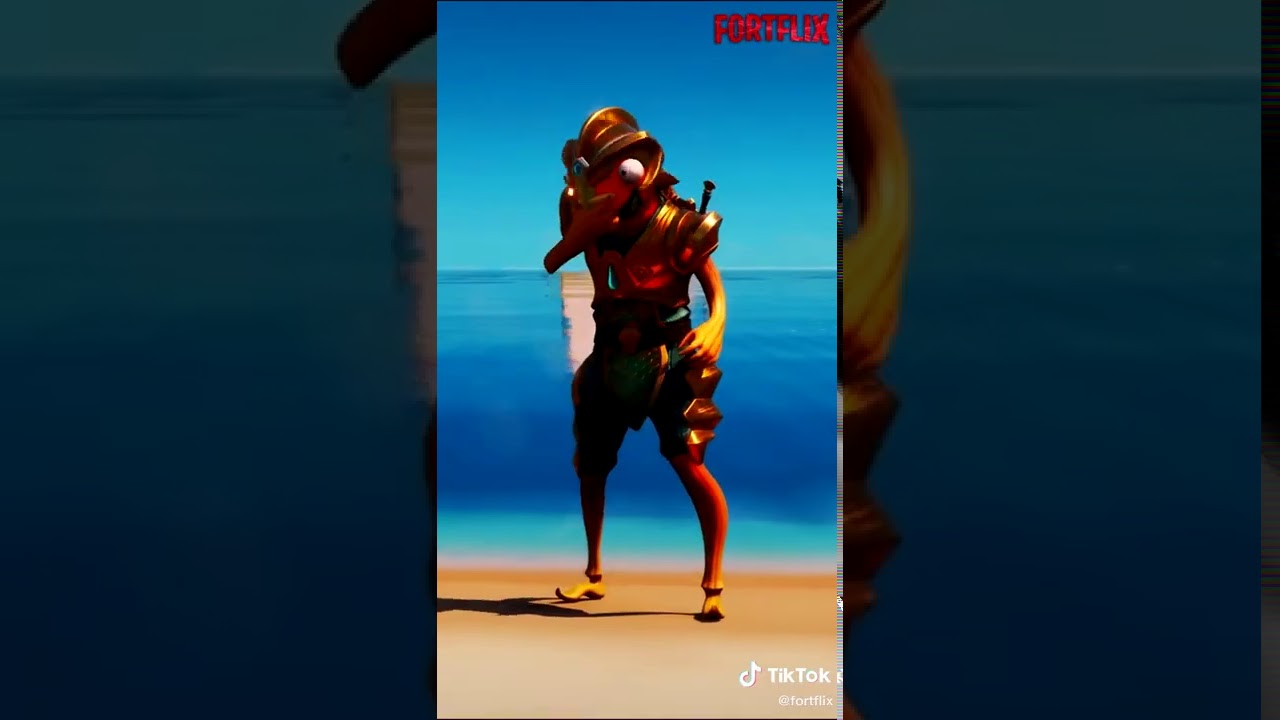 Fishstick eats banana & Peely eats flopper in front of him (Fortflix)