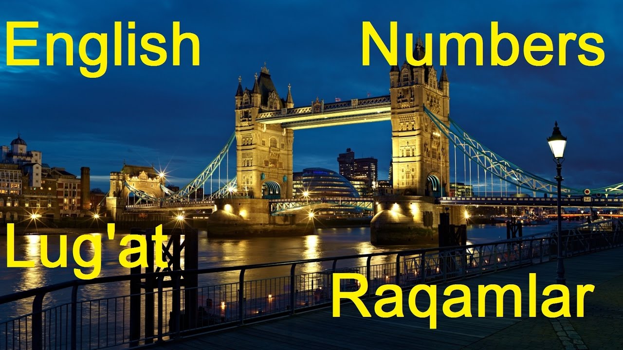 Ingliz tili Lug'at Raqamlar. English Vocabulary Numbers. Misollar bilan