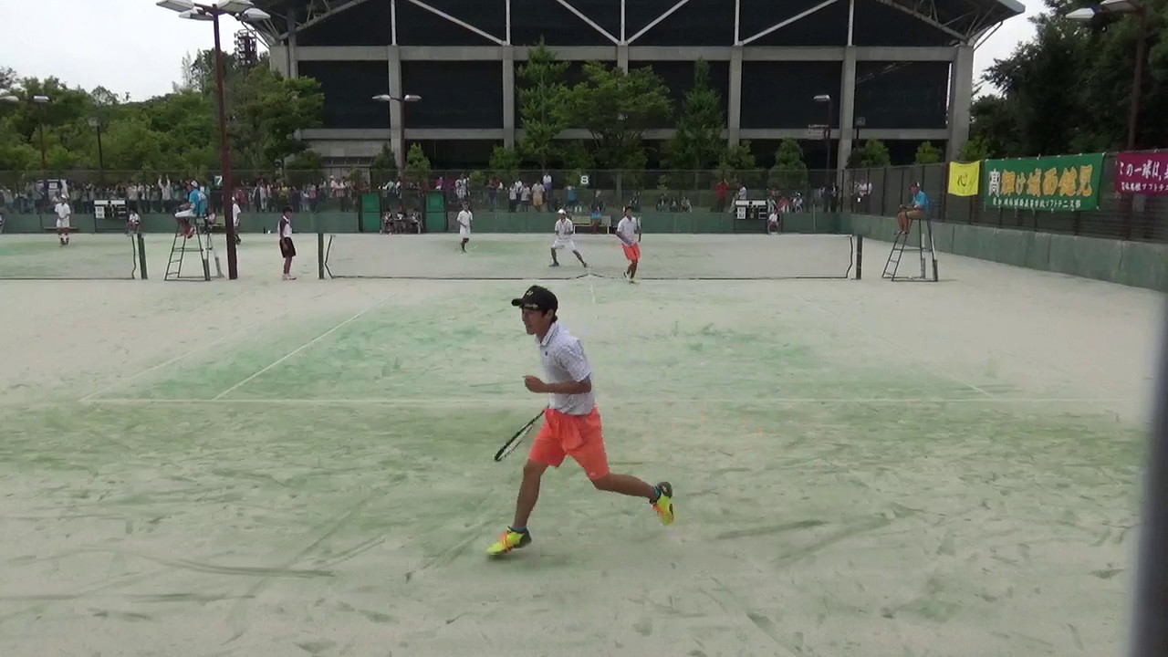 2017 東海高等学校総合体育大会ソフトテニス　男子個人戦　1回戦　吉田・鈴木（浜松東）　対　草野・坂下（中京）