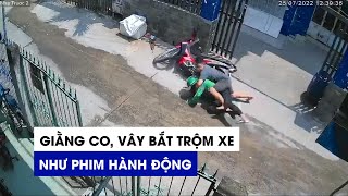 Giằng co, vây bắt trộm xe như phim hành động