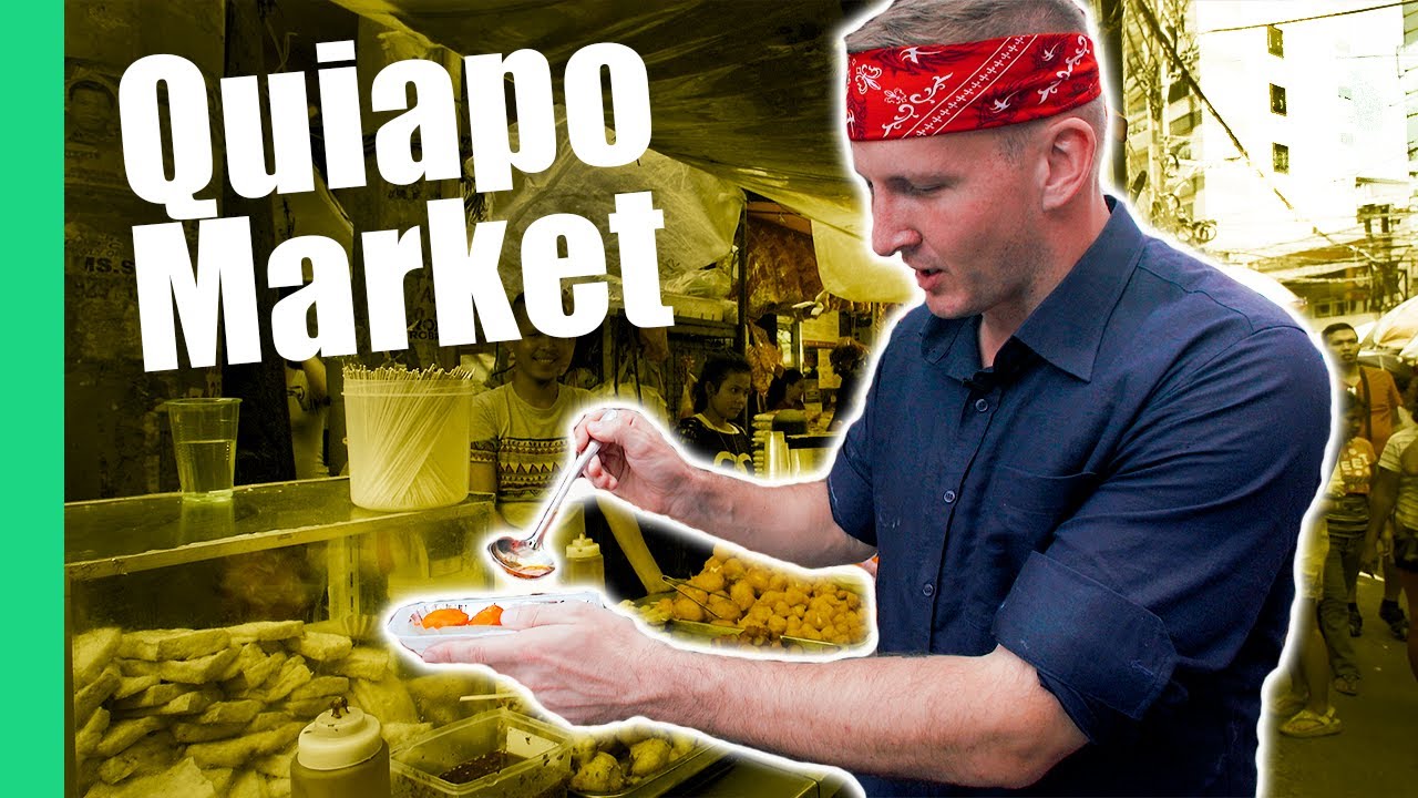 Filipino Street Food Tour in Quiapo Market, Manila (Turon, Kwek Kwek, Fried isaw) | Best Ever Food Review Show