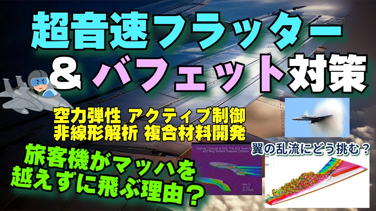 航空機空力弾性の最前線！遷音速バフェット&フラッター制御技術 - YouTube
