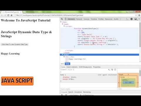 JAVASCRIPT STRINGS SINGLE DOUBLE QUOTES DEMO
