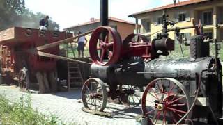 Trebbiatura con locomobile a vapore Frick