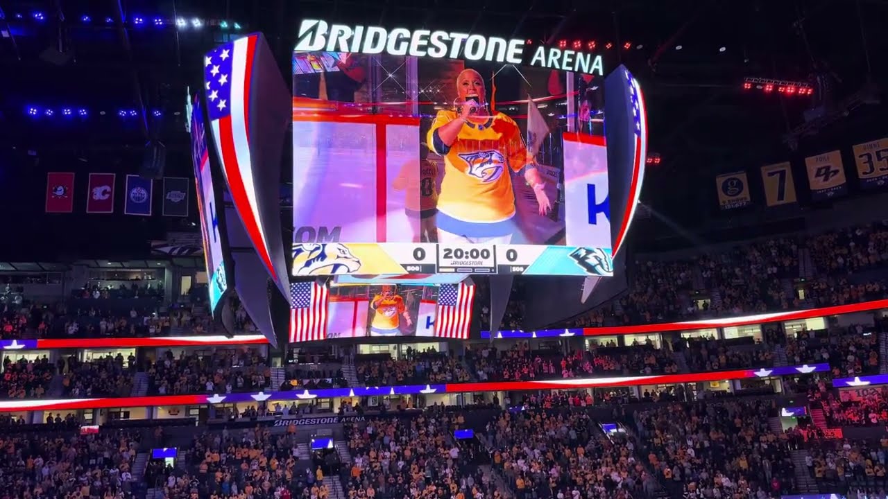 The Star Spangled Banner! 🇺🇸 The Bridgestone Arena in Downtown Nashville Tennessee. October 11, 2025