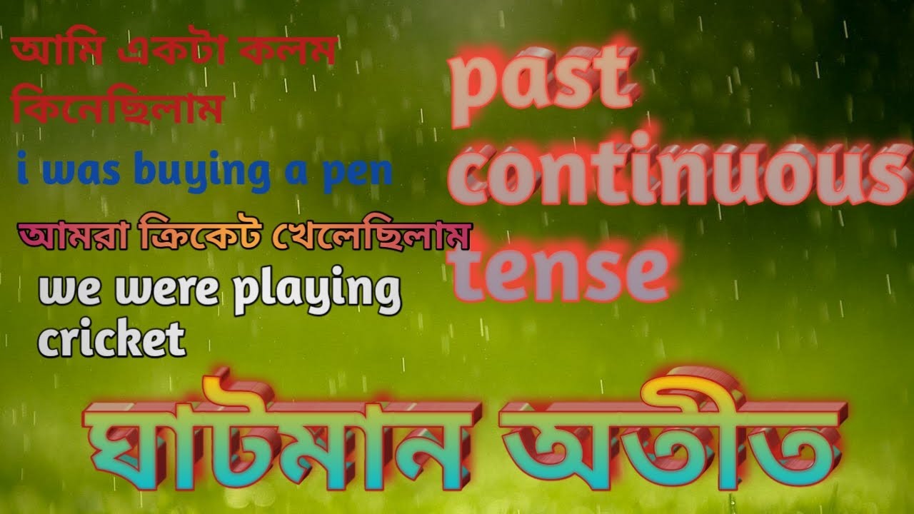Past continuous tense /Past continuous tense in Bangla/Learn English in ...