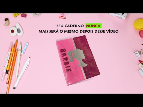 Passo a Passo - COMO fazer capa de caderno BARBIE - personalizado com E.V.A