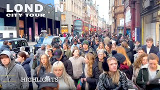 🇬🇧Central London Streets during Winter Time 2024- Busy Saturday in London ❄London Winter Walk 4K HDR