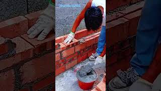 Laying bricks with simple tools #shorts