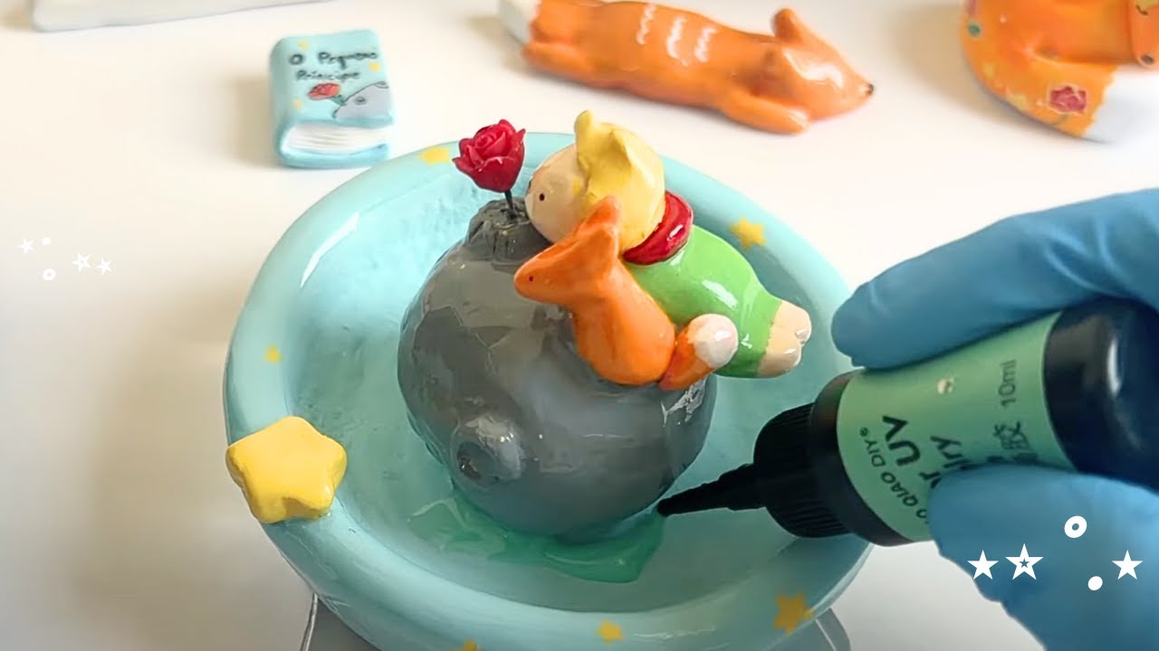Making The Little Prince inspired clay art  ✨🦊  relaxing art 🌱