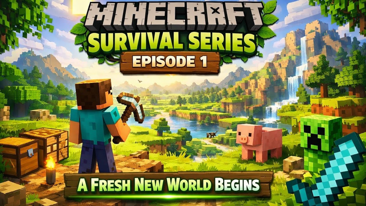 🌱 Minecraft Survival Series Episode 1 | A Fresh New World Begins - YouTube