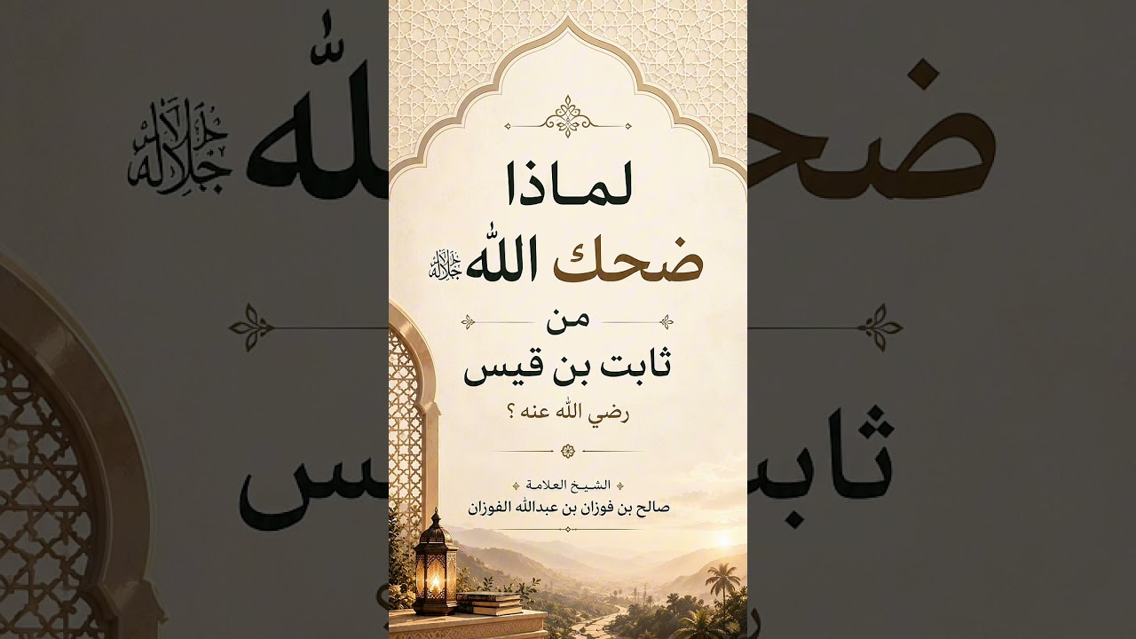 لماذا ضحك الله ﷻ من ثابت بن قيس رضي الله عنه . الشيخ العلامة صالح بن فوزان بن عبدالله الفوزان .