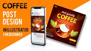 How to make post design in illustrator for beginner tutorail||Faceboob & instagram post design