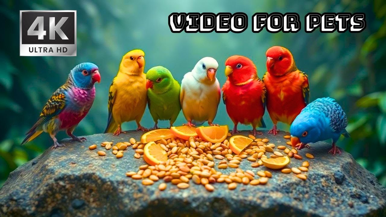 CAT TV : Video for Cats to Watch 🐱 Birds & Squirrels Meet on the Wall 🕊️🐿️ 8 Hours 4K HDR