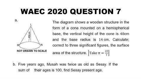 WAEC 2020 Mathematics Theory Question 7.